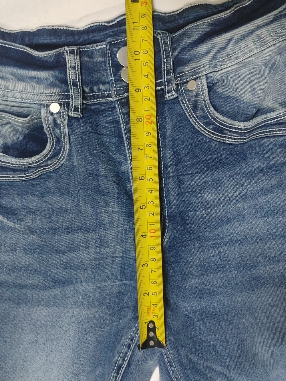 Dark Blue High-Waist Flare Jeans - Women's - Picture 12 of 14